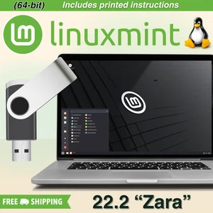 Linux Mint 22.2 Zara Latest Cinnamon 64 Bit BOOTABLE LIVE USB Speed Up Your PC! - Picture 1 of 7