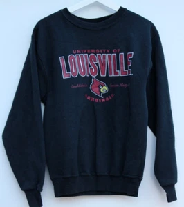 Vintage LOUISVILLE CARDINALS Sweatshirt Black Jones & Mitchell Jumper Small S - Picture 1 of 6