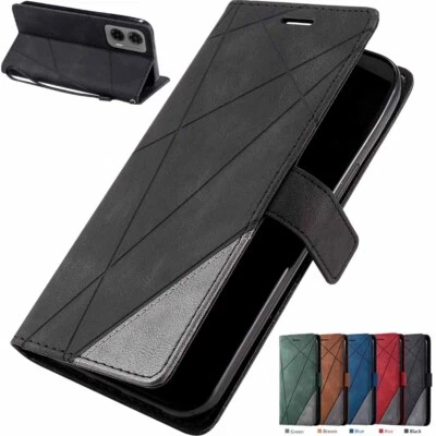 For Motorola Moto G35 G55 G75 G85 E14 E13 Slim Leather Wallet Case Phone Cover - Image 1 of 4