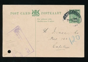 SOUTH WEST AFRICA 1925 KG5 STATIONERY 1/2d OVERPRINTED ONE PENNY...KEETMANSHOOP - Picture 1 of 1