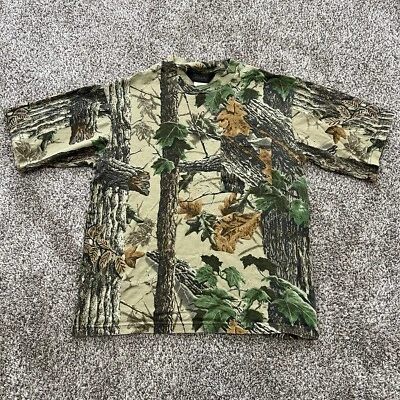 VTG Liberty Realtree T Shirt Men's Medium Boxy Fit Hardwood Camo 100% Cotton - Image 1 of 4