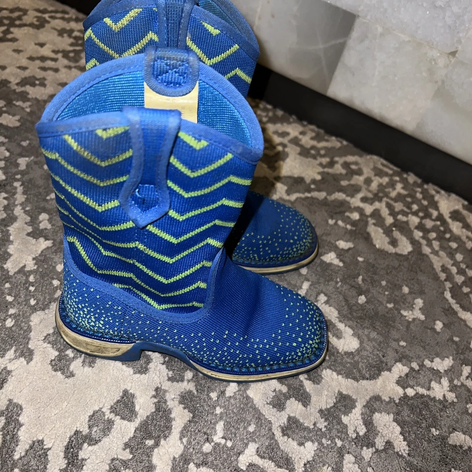 Botas de Vaquero Laredo Niños Ziggy Perform Air Punta Cuadrada Talla 10 Unisex Azul Verde Foto 1 de 4