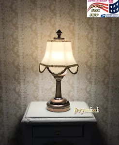 1/12 Dollhouse Miniature Table Lamp LED Light Lamp Battery Use Decoration - Picture 1 of 12