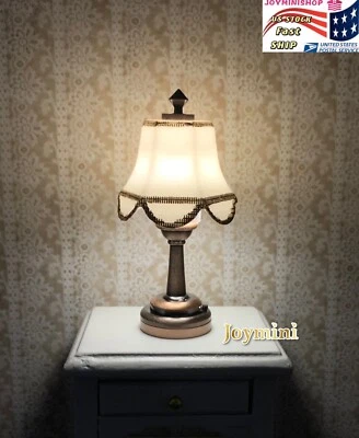 1/12 Dollhouse Miniature Table Lamp LED Light Lamp Battery Use Decoration - Image 1 of 4