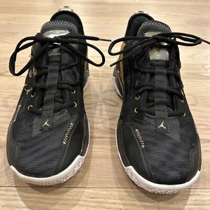 Size 10 - Jordan One Take 2 PF Black Metallic Gold Pre-owned - Picture 1 of 6