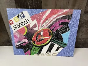 Orologio Swatch Pop Art anni 80 Raleigh Katie Faulkner Estate Find dipinto 16x12 - Foto 1 di 19