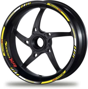 BMW S1000XR Motorcycle Wheel Decals Rim Stickers Stripes S1000 XR Yellow - Picture 1 of 2
