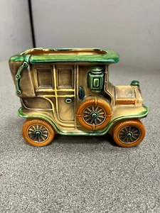 Vintage Relpo 6216 Keramik Antik Auto KFZ Pflanzgefäß gelb / grün - Bild 1 von 11