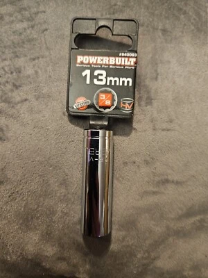 Powerbuilt 3/8 Inch Drive x 13 MM 12 Point Deep Socket - 940063 - Image 1 of 3