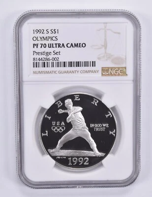 1992-S Olympic Baseball Commemorative Dollar Prestige Set PF70 UCAM NGC - Image 1 of 4
