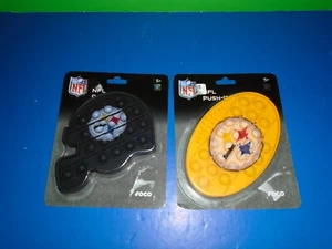 Pittsburgh Steelers FOCO NFL Pack of 2 Helmet And Football Push Itz NEW - Picture 1 of 4