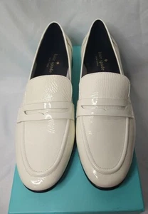 kate spade new york GENEVIEVE Off White Crinkle Patent Leather Shoes Size 8M EUC - Picture 1 of 8