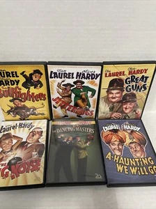 Lot of 6 Laurel and Hardy DVDs, Jitterbugs, Great Guns, The Big Noise, Bullfight - Picture 1 of 4