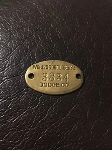 Wisconsin 1936 Dog License Dodge County Brass - Picture 1 of 3