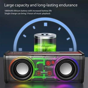 Transparent Mecha Wireless Speaker 10W High-power Party Supplie Bluetooth 5.3 UK - Picture 1 of 16
