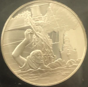 World War II 1939-45 The Battle of the Coral Sea MAY 4, 1942 SILVER BU TOKEN - Picture 1 of 2