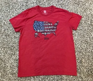 Vintage Boy Scout T Shirt Adult XL Red BSA America US States Map Flag Spell Soft - Picture 1 of 10