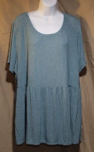 Lane Bryant Women's 22/24 Heather Blue Swing Tee Short Sleeve Round Neck Stretch - Picture 1 of 8