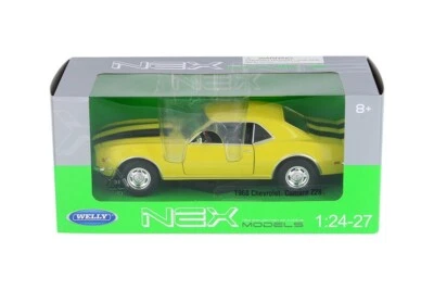 1968 Chevy Camaro Z28 - COM CAIXA - Modelo fundido em escala 1/24 por Welly - AMARELO - Imagem 1 de 4