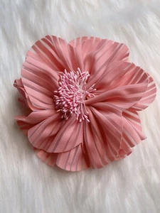 Camellia Flower Brooch Pin New Handmade Large Pink 4.5” X 4.5” Christmas Gift - Picture 1 of 2