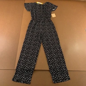 Bixby Nomad Girls Large (12-14) Black Printed Babette Smocked Waist Jumpsuit NWT - Picture 1 of 14