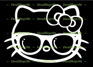 Hello Kitty with Shades - Cars /SUV's Vinyl Die-Cut Peel N' Stick Decal/Sticker - Picture 1 of 1