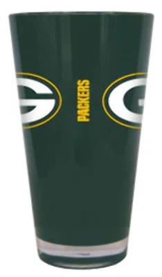 Vidrio Green Bay Packers 20 oz pinta plástico aislado CO Foto 1 de 2