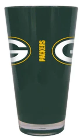 Green Bay Packers Glass 20oz Pint Plastic Insulated CO Cover