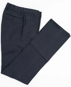 INCOTEX Solid Navy Blue Dress Pants Cotton Slim Fit Flat Front 24 (EU 40) - Picture 1 of 9
