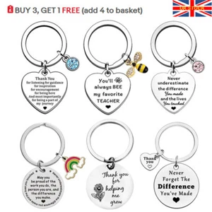 Leaving School Thank You Gifts For Teacher Teaching Assistant Nursery Keyring - Picture 1 of 26