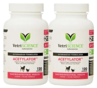 VetriScience Acetilador Salud Digestiva para Perros y Gatos, Juego de 2 120 Cápsulas Foto 1 de 4