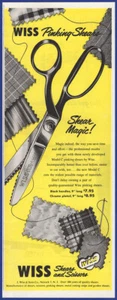 Vintage 1951 WISS Shears & Scissors Sewing Ephemera 50's Print Ad - Picture 1 of 1