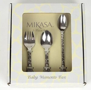 Mikasa Baby Feeding Set 3-Piece GIRAFFE Handle Stainless Steel ~ New in Box - Picture 1 of 4