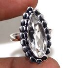 White Topaz 925 Silver Plated Gemstone Handmade Ring US 8.5 Superb Jewelry AU A1