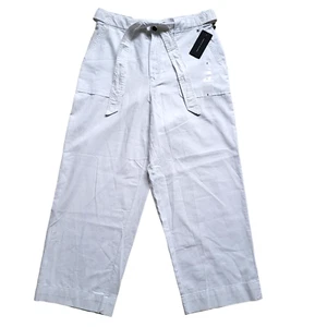 Tommy Hilfiger Pants Womens 8 White High Rise Wide Leg Belted Pockets - Picture 1 of 11