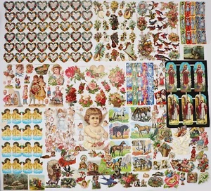 Juego grande vintage y antiguo de restos de papel troquelado, Inglaterra y Alemania - Imagen 1 de 16