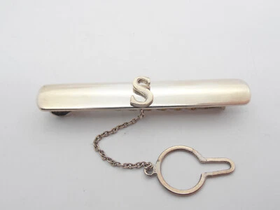 Fermacravatta in Argento 925 con Lettera - S - Iniziale Nome - Alfabeto - Immagine 1 di 4