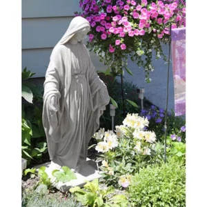 Granit Farbe hohe Dichte Harz Jungfrau Maria Statue Rasen Hof Garten Kunst Dekor - Bild 1 von 7