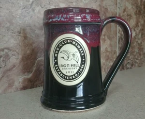 CLEARANCE - 2011 Iron Hill Brewery Mug Made in USA Maroon & Black 6" MINT - Picture 1 of 4