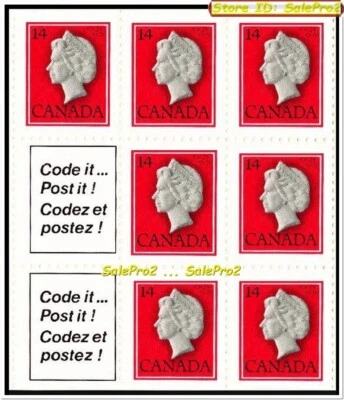 7x CANADA 1979 CANADIAN QUEEN ELIZABETH II FV FACE 98 CENT STAMP PANEL BLOCK LOT - Image 1 of 2