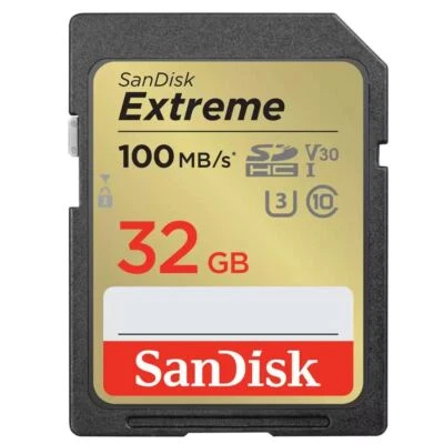 SanDisk Extreme SDHC card 100MB s UHSI U3 V30 32GB  SDSDXVT-032G-GNCIN - Image 1 of 4