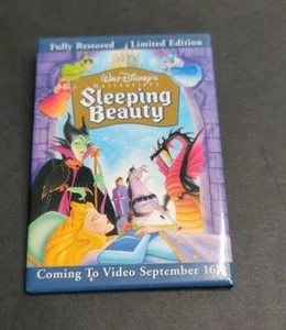 Vintage Disney Sleeping Beauty Home Video Promo Button Pin 2”x3” VHS 1997 - Picture 1 of 4