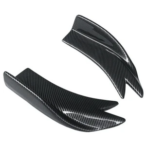 2x Carbon Fiber Look Rear Bumper Splitter Diffuser Canards Protector For Car SUV - Picture 1 of 12