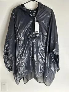 Rains 1/4 Zip Pullover ultraleicht Anorak schwarz metallic Gr. M mit Tasche neu mit Etikett $ 225 - Bild 1 von 19