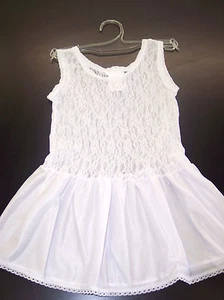 Girls JC Collection White Nylon Stretch Lace Slip Sizes 2T - 16 - Picture 1 of 2