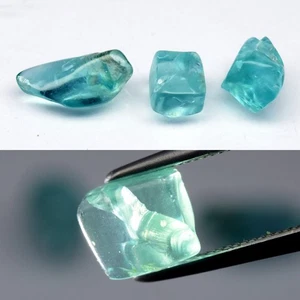 💎 5.56ct 3pcs Lot Polished Rough Natural Apatite - Unheated, Africa Gems - Picture 1 of 4