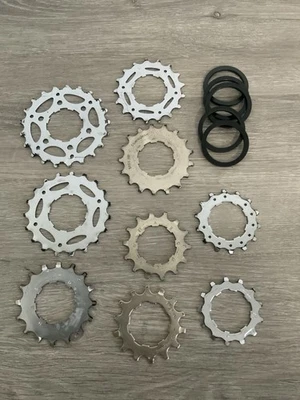 CAMPAGNOLO 8 SPEED CASSETTE RINGS (9) AND SPACERS (4) - Image 1 of 4