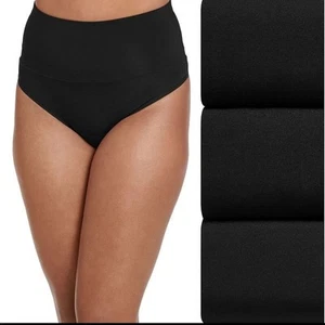 NUEVO Jockey 3 Pares Skimmies 360 Tanga Suavizante Grande Negro - Imagen 1 de 3