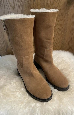 BANDOLINO Botas de Gamuza Marrón Puño de Piel Sintética 1.5" Tacón Bloque Talla 8.5 Foto 1 de 4