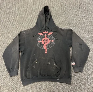 2000s Fullmetal Alchemist Anime Rare Hoodie Size Men’s XL Black Vintage 2005 - Picture 1 of 20